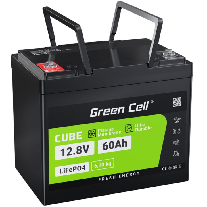 Акумулятор Green Cell LiFePO4 CUBE 60Ah 12.8V BSM (LFPGC12V60AH)