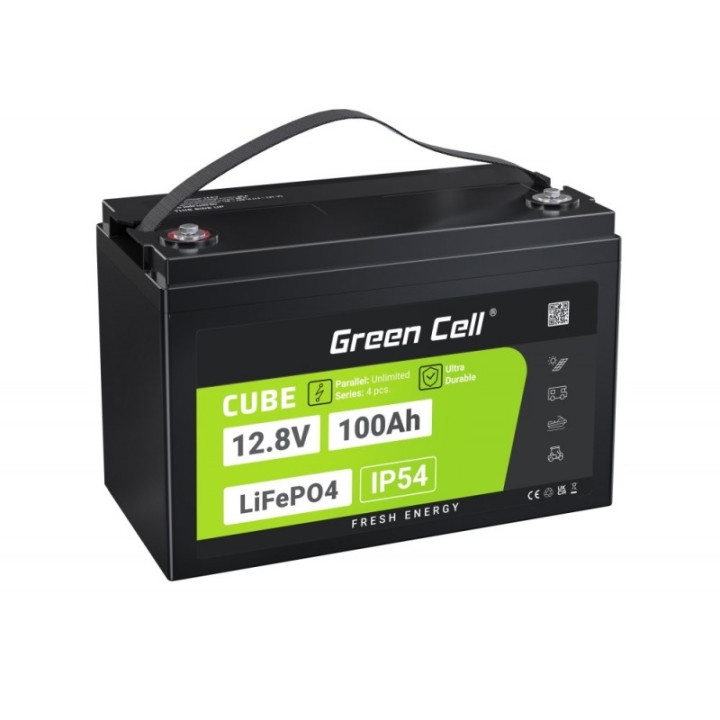 Акумулятор Green Cell LiFePO4 CUBE 100Ah 12.8V BSM (LFPGC12V100AH)