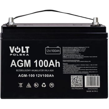 Акумулятор для ДБЖ Volt Polska Vrla Agm 12V 100Ah