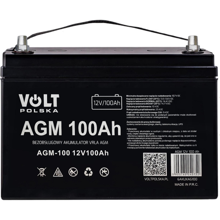Акумулятор для ДБЖ Volt Polska Vrla Agm 12V 100Ah
