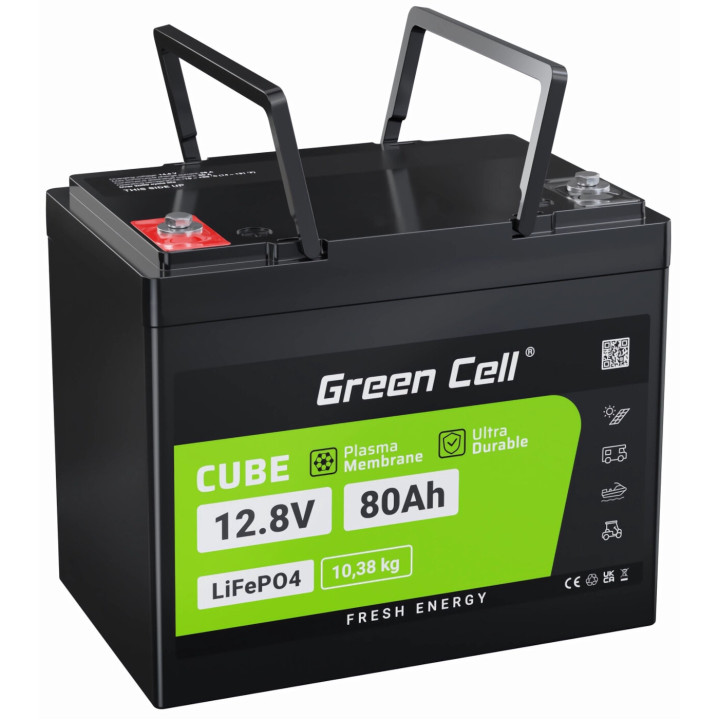 Акумулятор Green Cell LiFePO4 CUBE 80Ah 12.8V BSM (LFPGC12V80AH)
