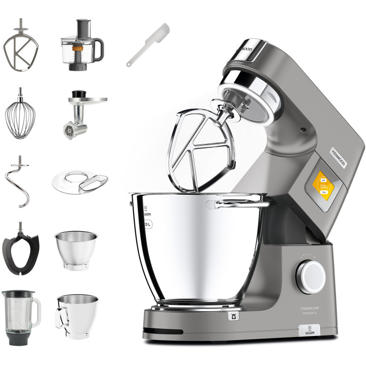 Планетарний кухонний комбайн Kenwood Titanium Chef Patissier XL, 1400 Вт (2 чаші в комплекті) (KWL90.594.SI)