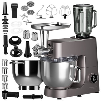 Планетарний кухонний комбайн Götze & Jensen SB800T, 1500 Вт, з овочерізкою, м’ясорубкою та стаціонарним блендером