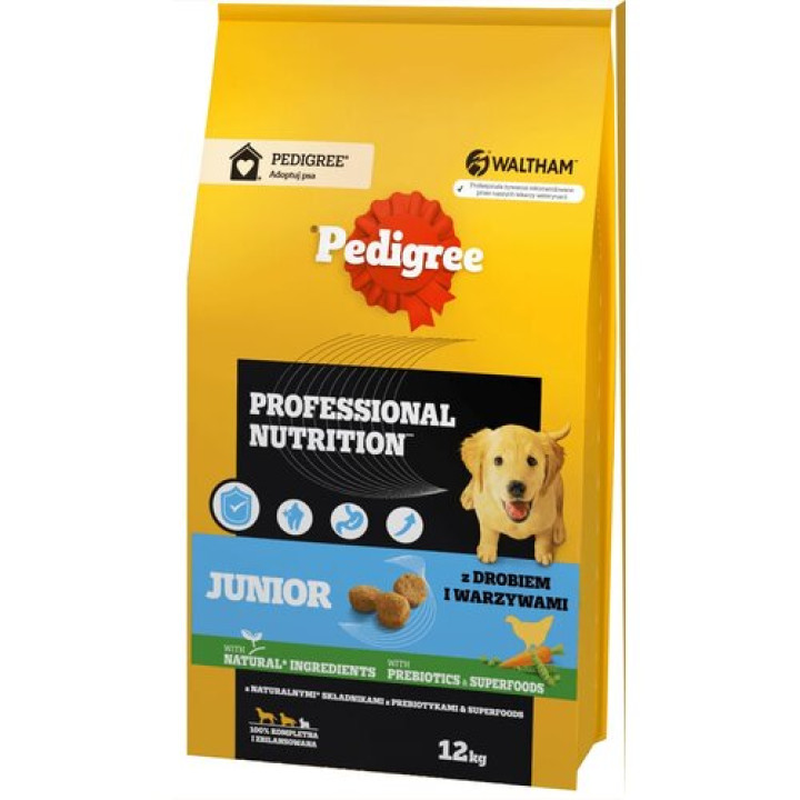 Корм для собак Pedigree Junior Professional Nutrition птиця з овочами 12 кг