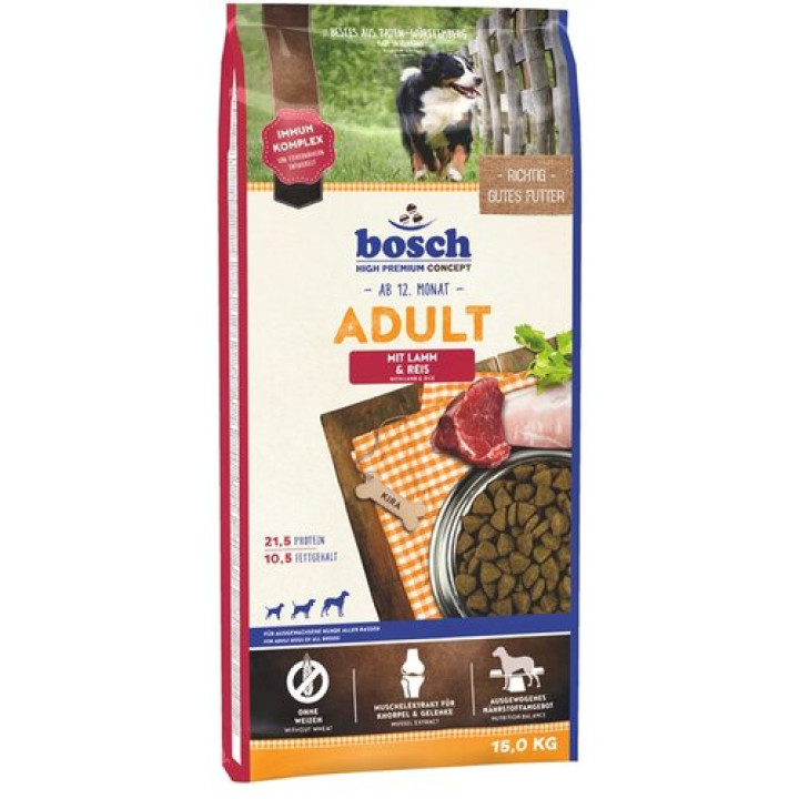 Корм для собак Bosch Adult ягнятина з рисом 15 кг