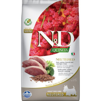 Корм для собак Farmina N&D Quinoa Nutered качка з броколі та спаржа Adult Mini 2.5 кг