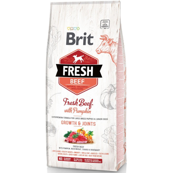 Корм для собак BRIT Fresh Puppy&Junior Large Bean з гарбузом 12 кг