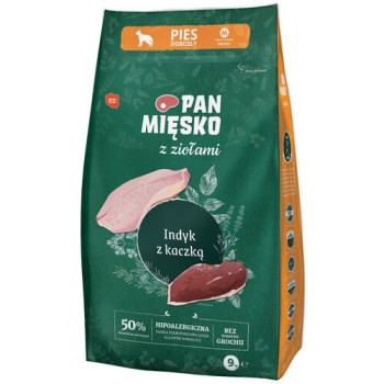 Корм для собак PAN MIĘSKO індичка з качка з травами 9 кг