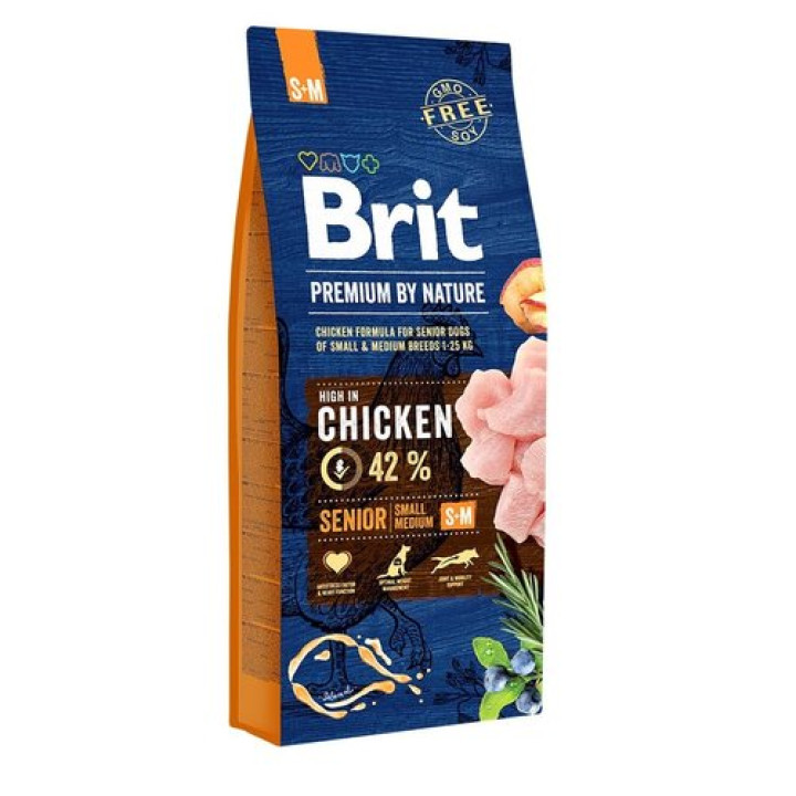 Корм для собак Brit преміум By Nature Senior курка 15 кг