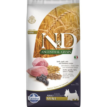 Корм для собак Farmina N&D Ancestral grain ягнятина з полбою з вівсом та чорницею 7 кг