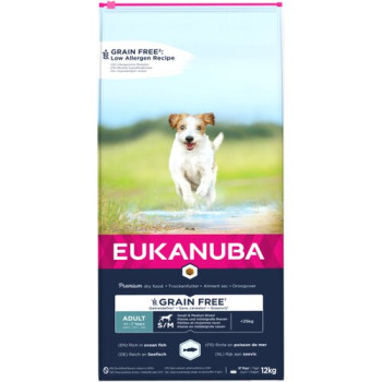 Корм для собак Eukanuba Adult Small Medium риба ячмінь 12 кг