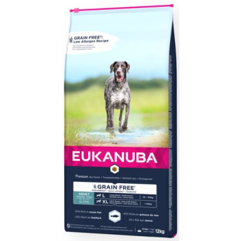 Корм для собак Eukanuba grain Free Adult Large Breeds риба ячмінь 12 кг