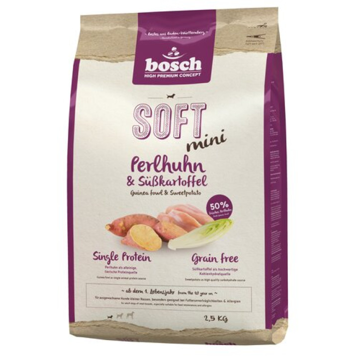 Корм для собак Bosch Soft Mini цесарка та бататом 2.5 кг