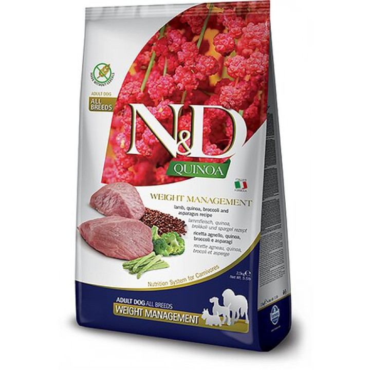 Корм для собак Farmina N&D Quinoa Weight Management ягнятина 2.5 кг