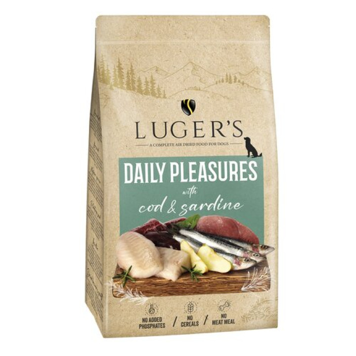 Корм для собак сухий Luger's Daily Pleasures тріска та сардина 9 кг