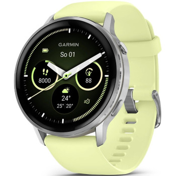 Смарт годинник Garmin Venu 4 45 mm Silver with Citron Silicone Band (010-03014-02/42)