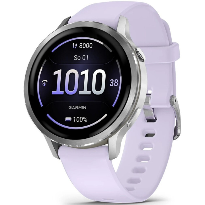 Смарт годинник Garmin Venu 4 41 mm Silver with Periwinkle Silicone Band (010-03013-01/41)