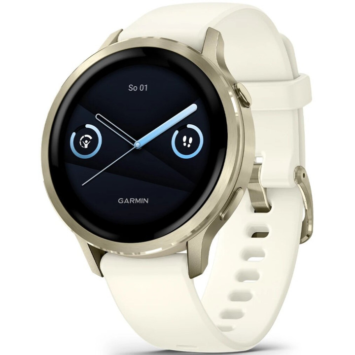 Смарт годинник Garmin Venu 4 41 mm Lunar Gold with Bone Silicone Band (010-03013-00/40)