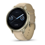 Смарт годинник Garmin Venu 4 41 mm Lunar Gold with Light Sand Leather Band (010-03013-03)