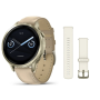 Смарт годинник Garmin Venu 4 41 mm Lunar Gold with Light Sand Leather Band (010-03013-03)