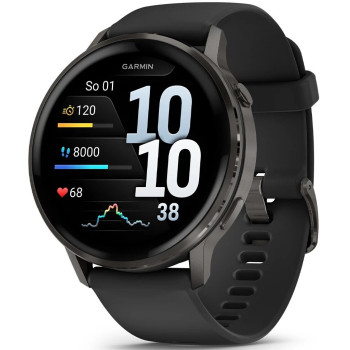 Смарт годинник Garmin Venu 4 41 mm Slate with Black Silicone Band (010-03013-02/42)