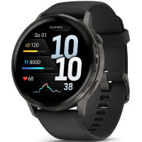 Смарт годинник Garmin Venu 4 45 mm Slate with Black Silicone Band (010-03014-00/40)