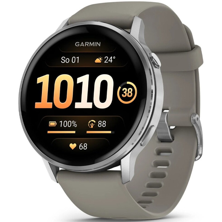 Смарт годинник Garmin Venu 4 45 mm Silver with Silver Gray Silicone Band (010-03014-01/41)