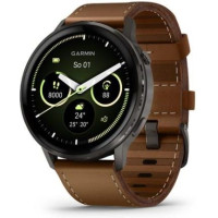 Смарт годинник Garmin Venu 4 45 mm Slate with Brown Leather Band (010-03014-03)