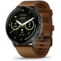 Смарт годинник Garmin Venu 4 45 mm Slate with Brown Leather Band (010-03014-03)