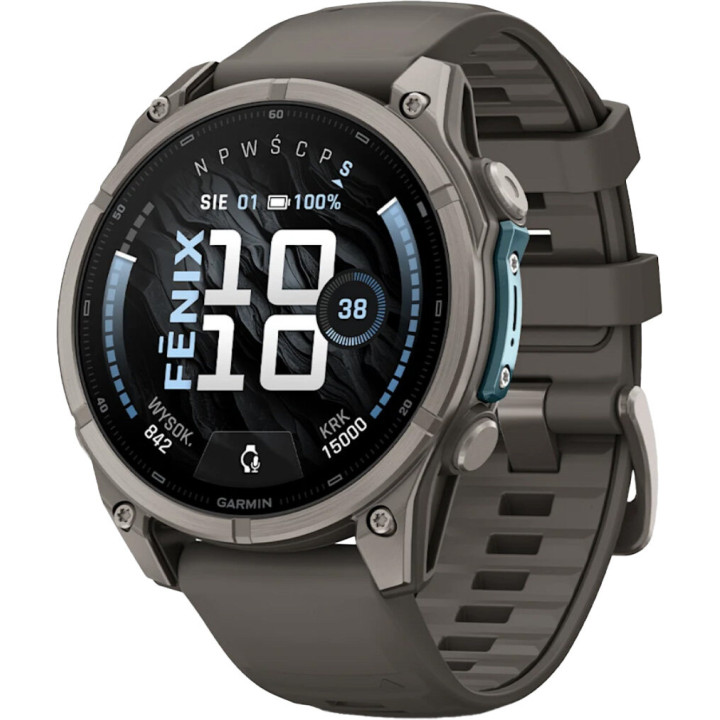 Смарт годинник Garmin Fenix 9 47mm Titanium with Pebble Gray Silicone Band (010-04762-00/01)