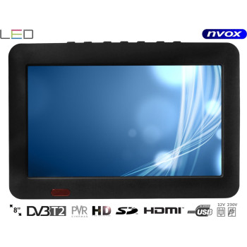 Телевізор портативний NVOX DVB8T 8" USB SD PVR DVB-T2 12V 230V Bat