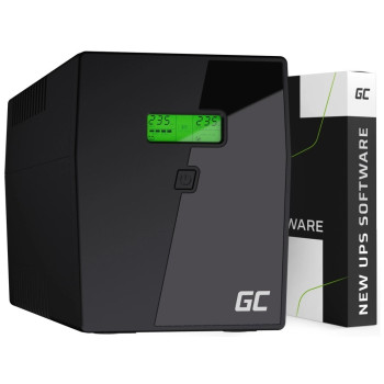Джерело безперебійного живлення UPS Green Cell UPS09 2000VA 1400W Power Proof з дисплеєм LCD Чиста синусоїда