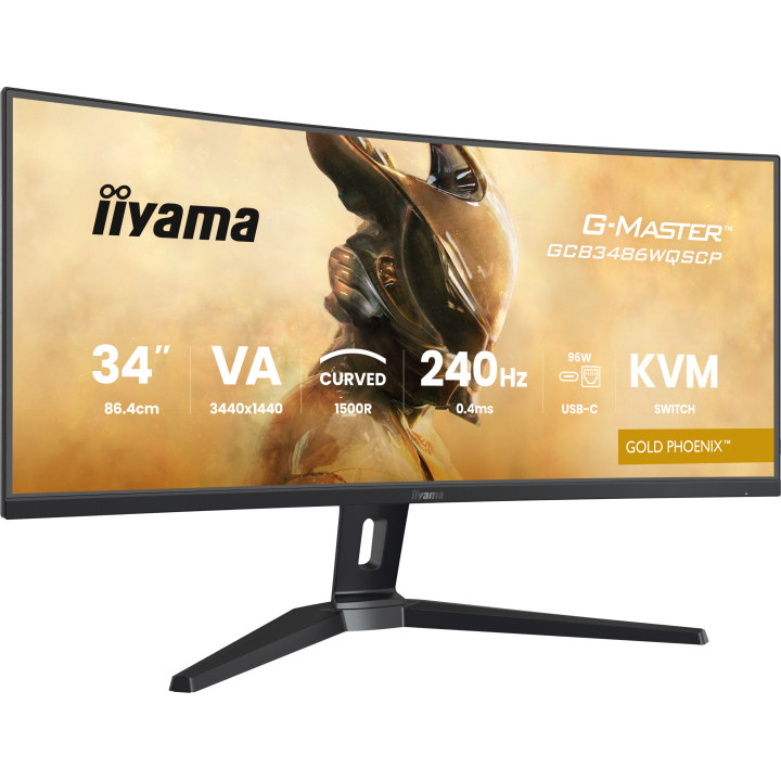 Монітор iiyama G-Master 34" 3440x1440px 240Hz 0.4 ms [MPRT] Curved (GCB3486WQSCP-B1)