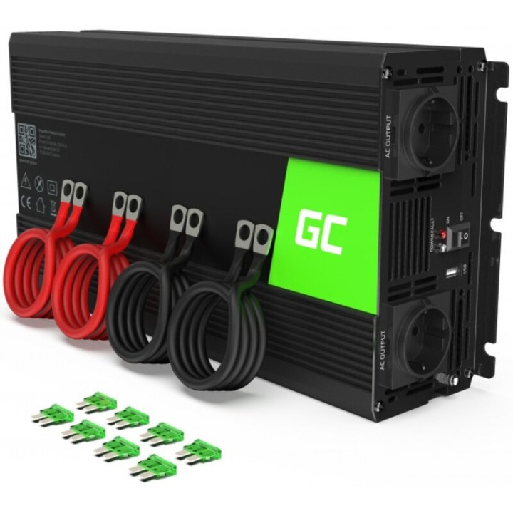 Інвертор Green Cell 12V/230V 2000W/4000W Чиста синусоїда (INV11)